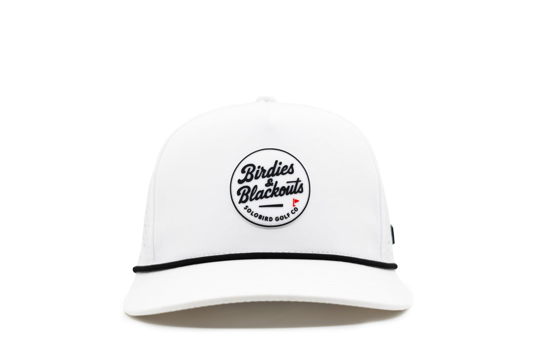Birdies X Blackouts Snapback White Script