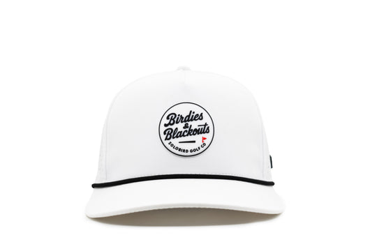 Birdies X Blackouts Snapback White Script