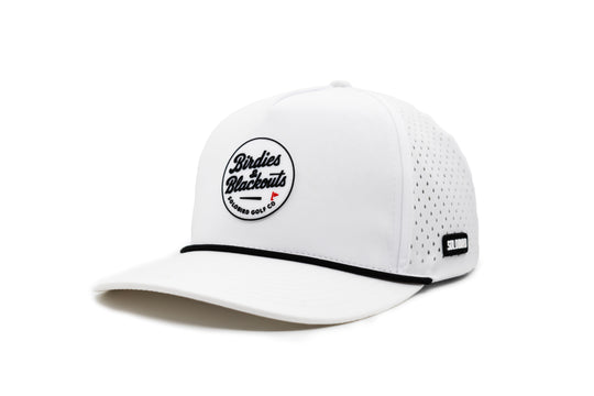 Birdies X Blackouts Snapback White Script